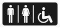 Male and female toilet icon vector, filled flat sign, solid pictogram isolated. WC symbol, logo illustration Royalty Free Stock Photo