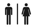 Male and female toilet icon vector, filled flat sign, solid pictogram isolated. WC symbol, logo illustration Royalty Free Stock Photo