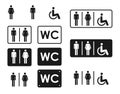 Male and female toilet icon vector, filled flat sign, solid pictogram . WC symbol, logo illustration Royalty Free Stock Photo
