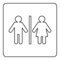 Male and female toilet sign icon outline Royalty Free Stock Photo