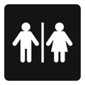 Male and female toilet sign icon simple Royalty Free Stock Photo