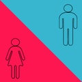 Male and female toilet symbols 2