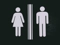Male and female toilet symbols on wall Royalty Free Stock Photo