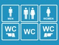 Male and female WC icon denoting toilet , restroom