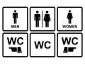 Male and female WC icon denoting toilet , restroom