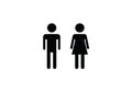 Male female wc sex stickman icon black vector men and women