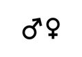 Male female wc sex stickman icon black vector men and women