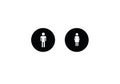 Male female wc sex stickman icon black vector men and women