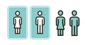 Male and female WC sign icon. Toilet, restroom, washroom symbol vector