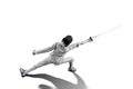 Male fencer in action Royalty Free Stock Photo