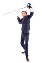 Business-fencing man posing