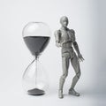 Male figurine and hourglass