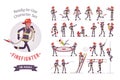 Male firefighter ready-to-use character set