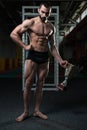 Male Fitness Competitor Showing His Winning Medal Royalty Free Stock Photo