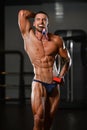 Male Fitness Competitor Showing His Winning Medal Royalty Free Stock Photo