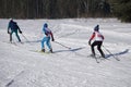 Male freeride skier in the mountains adult