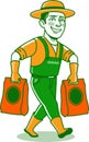 Male Gardener Farmer Cartoon Character Icon Logo
