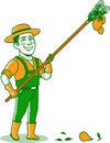 Male Gardener Farmer Cartoon Character Icon Logo