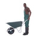 Male Gardener With Wheelbarrow