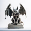 Minimal Gargoyle Statue On White Background - High Quality Matte Photo