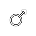 Male gender line icon