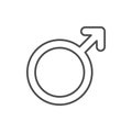 Male gender line outline icon