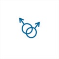 Male gender symbols hand drawn outline doodle icon. Sex and gender diversity concept. Symbol Lgbt, homosexual, gay love, marriage Royalty Free Stock Photo