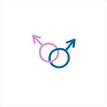 Male gender symbols hand drawn outline doodle icon. Sex and gender diversity concept. Symbol Lgbt, homosexual, gay love, marriage Royalty Free Stock Photo