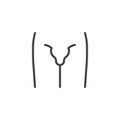 Male genital line icon