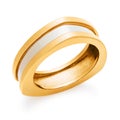 Male gold ring isolated on a white background. Stacked photo