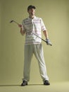 Male Golfer Holding Club