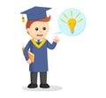 Male graduate standing with idea