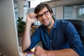 Male graphic designer at desk