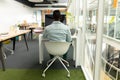 Male graphic designer working on computer at desk in office Royalty Free Stock Photo