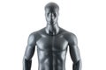 Male gray athletic mannequin doll or store display dummy isolated