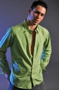 Male in green shirt Royalty Free Stock Photo