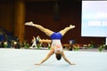 Male gymnast performing during Stella Zakharova Artistic Gymnastics Ukraine international Cup