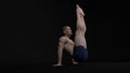 3D Rendering : a male gymnast performs gymnastics exercise