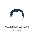 male hair variant icon vector from body parts collection. Thin line male hair variant outline icon vector illustration