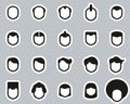 Male Haircut Style Icons Black & White Sticker Set Big