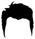 Male hairstyle model. Barbershop logo. Man haircut