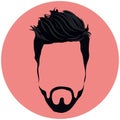 male hairstyle. Vector illustration decorative design