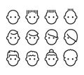 Male hairstyles icon set