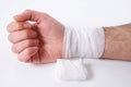 Male hand with bandage Royalty Free Stock Photo
