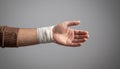 Male hand with bandage. First aid concept Royalty Free Stock Photo