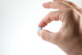 Male hand with blue pills Royalty Free Stock Photo