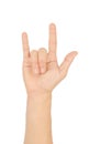 Male hand gestures symbolize I love you Royalty Free Stock Photo