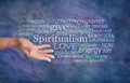 The meaning of Spiritualism Word Cloud Royalty Free Stock Photo