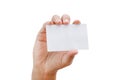 Male hand holding blank business card - clipping paths