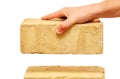Male hand holding brick Royalty Free Stock Photo